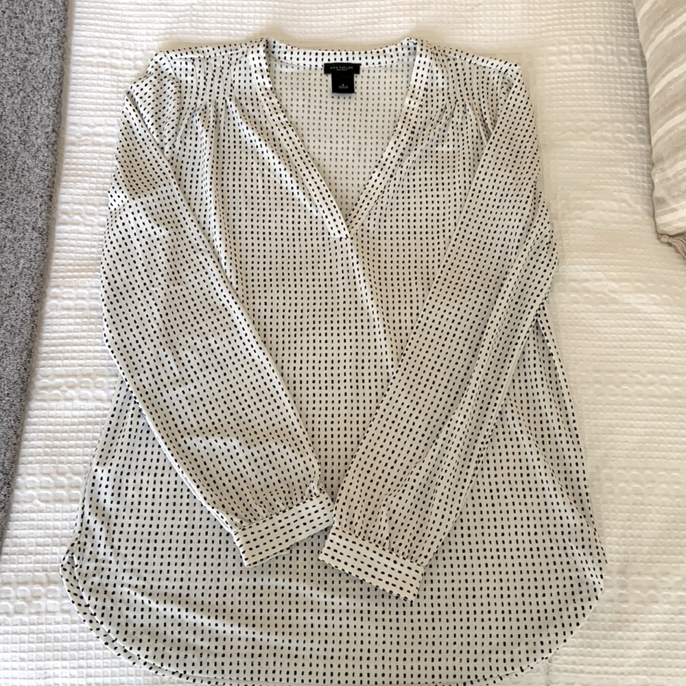 Ann Taylor Black and White Blouse